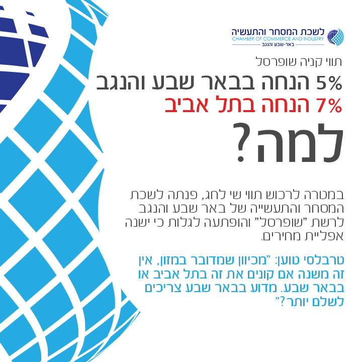 פרסום הרשת של נשיא לשכת המסחר בבאר שבע (צילום כרזה)